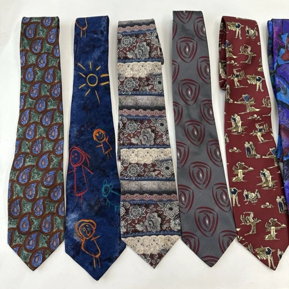 Lot‎ of 7 Assorted Men's Neck Ties Silk Made In USA & Italy Designer